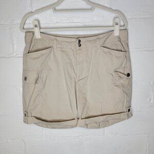 Eddie Bauer Women's Size 8 Cargo Shorts Tan Khaki Cuffed